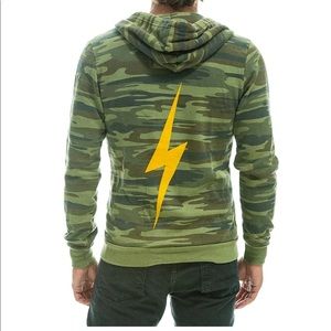 Aviator Nation Bolt Zip Hoody in Camo - size medium